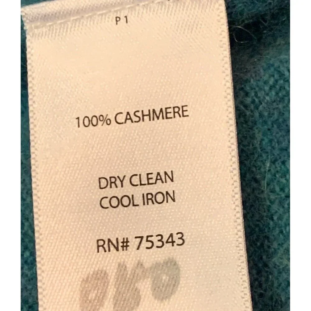 Cynthia Rowley Womens 100% 2 Ply Cashmere V-neck Sweater Sz S Blue Pullover Read - Picture 5 of 7